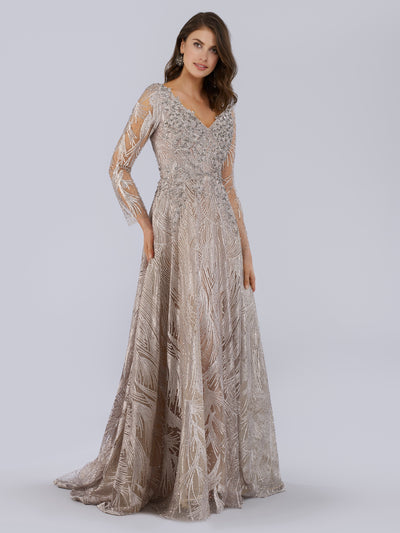 29753 - Beaded and embroidered A-line gown