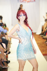 SAMINA MUGHAL Couture SMC32601 - Pearl Accent Short Dress
