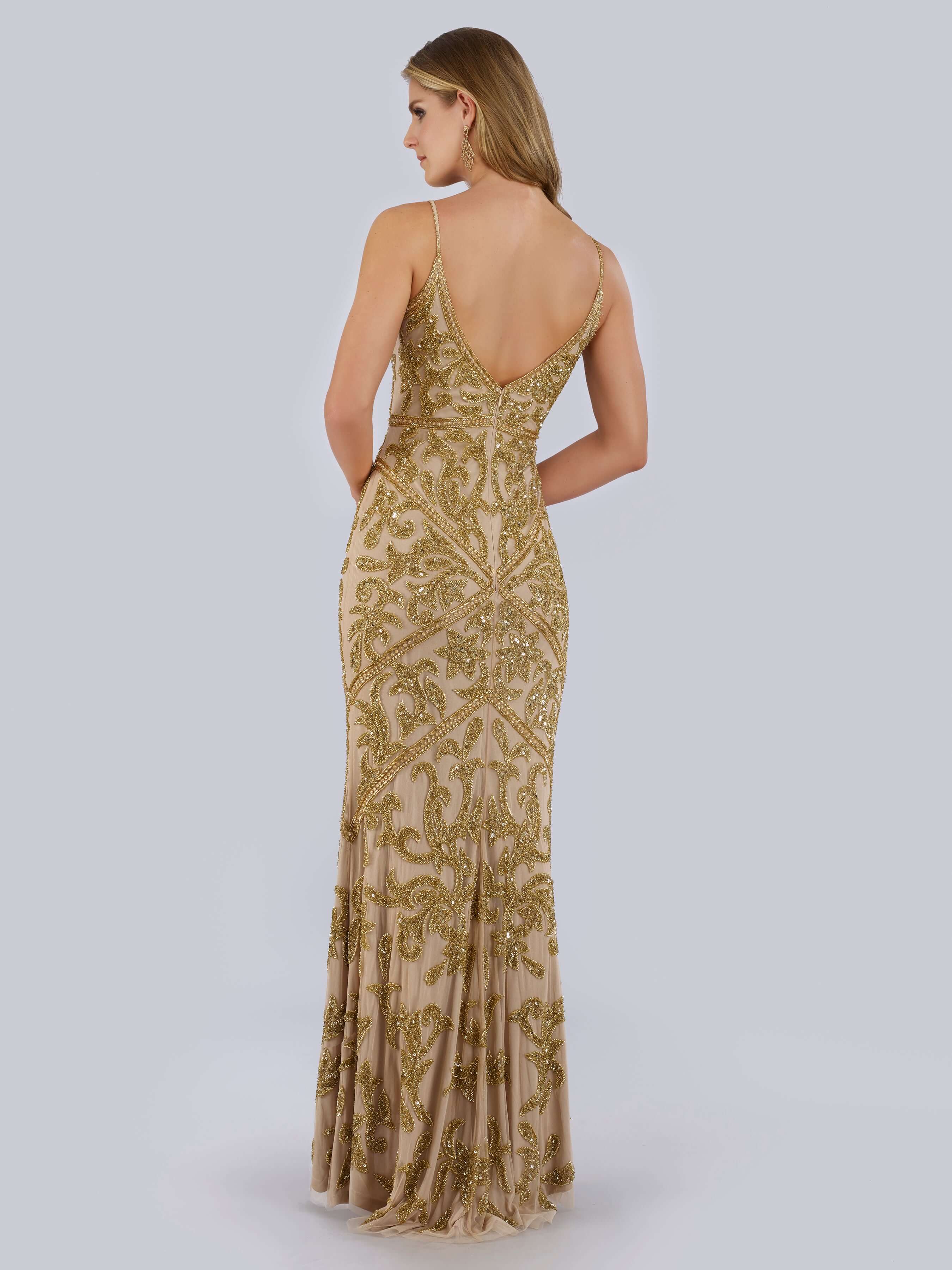 29744 - Spaghetti Strap Beaded Dress