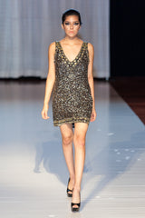 SAMINA MUGHAL Luxxe SML20906 - Deep Ocean Crystal Accent Dress - LAST ONE